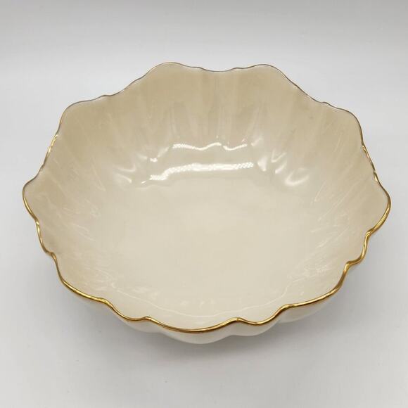 Lenox Symphony Candy Dish Sculpted Bowl Gold Trim Made in USA - Picture 2 of 3